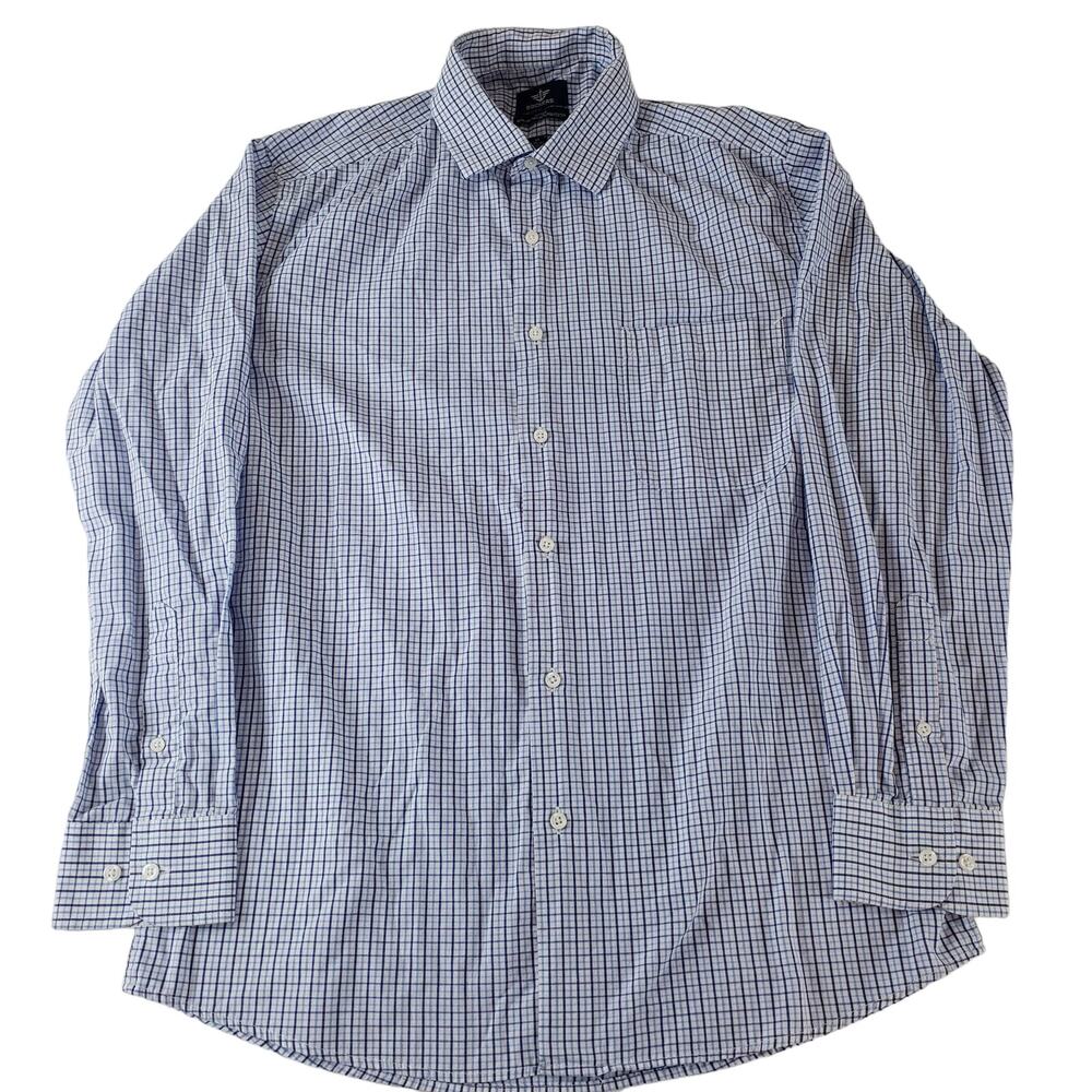Dockers Shirt Mens Medium Fitted Button Down Collared Checkered Shirt Office